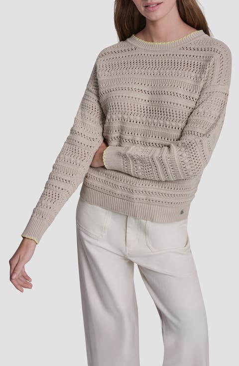 Cotton Pointelle Sweater