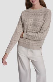 DKNY Jeans Cotton Pointelle Sweater