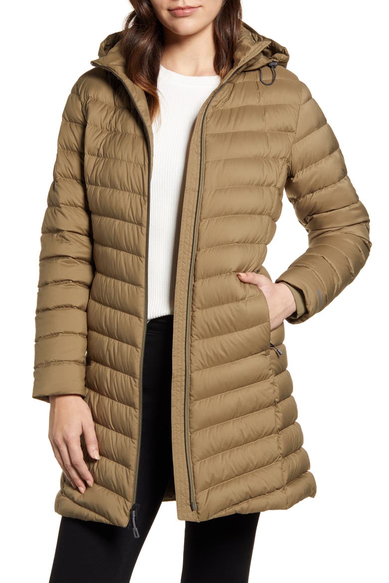 Silent 700 Fill Power Down Hooded Jacket, Main, color, SAGE KHAKI
