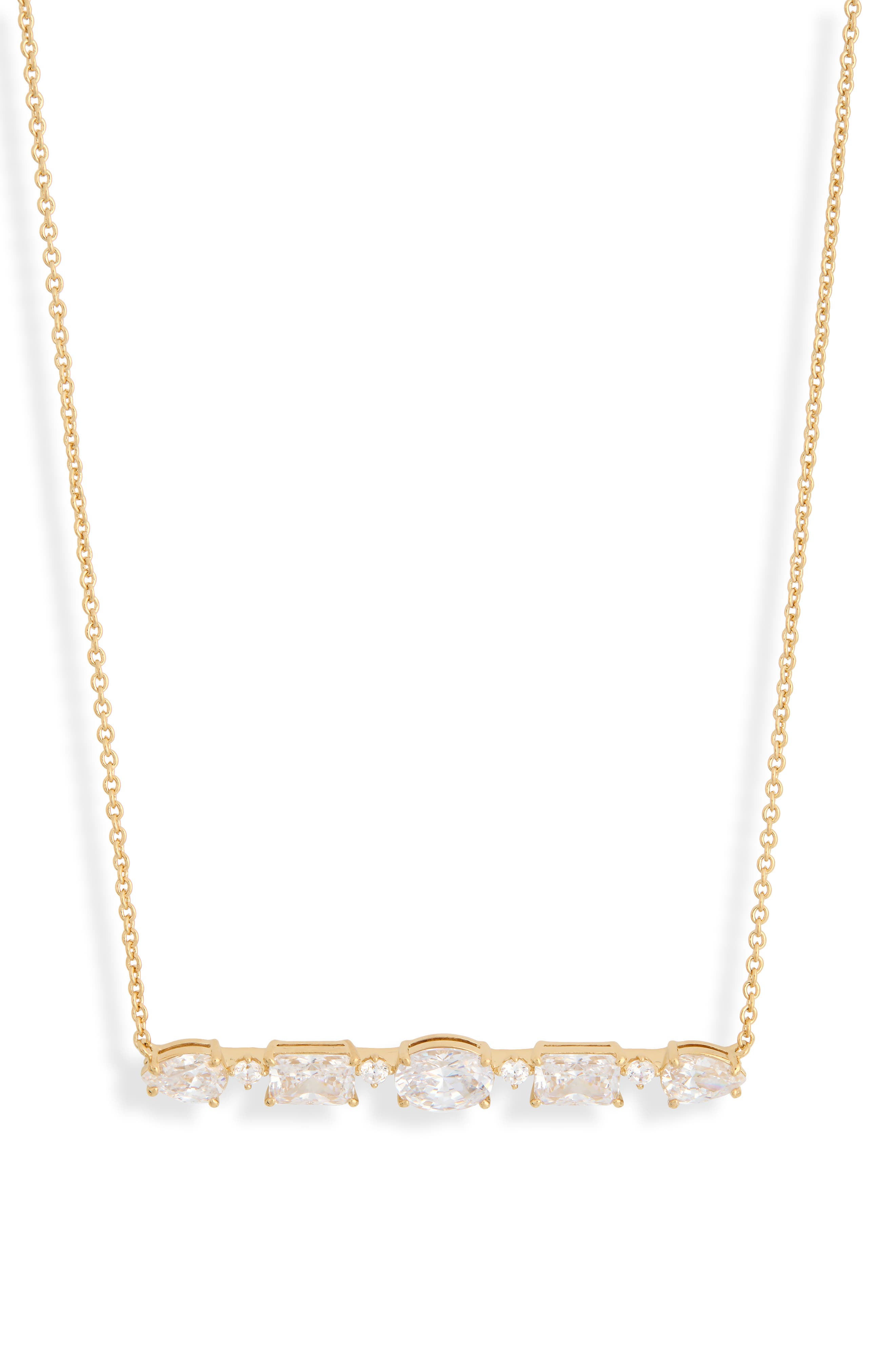 Cora Cubic Zirconia Bar Frontal Necklace