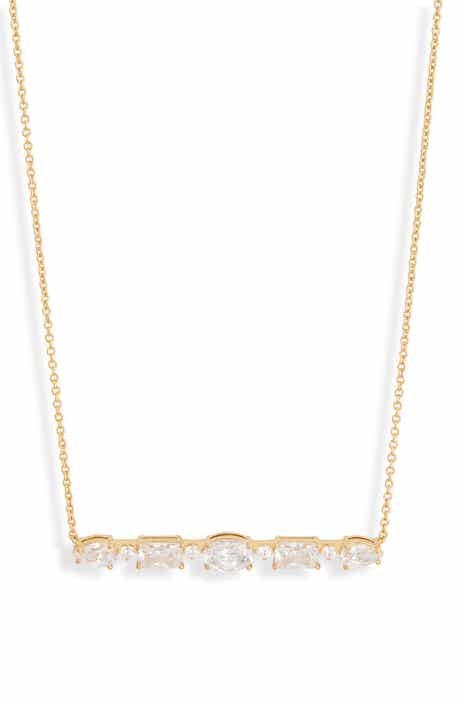 Cora Cubic Zirconia Bar Frontal Necklace