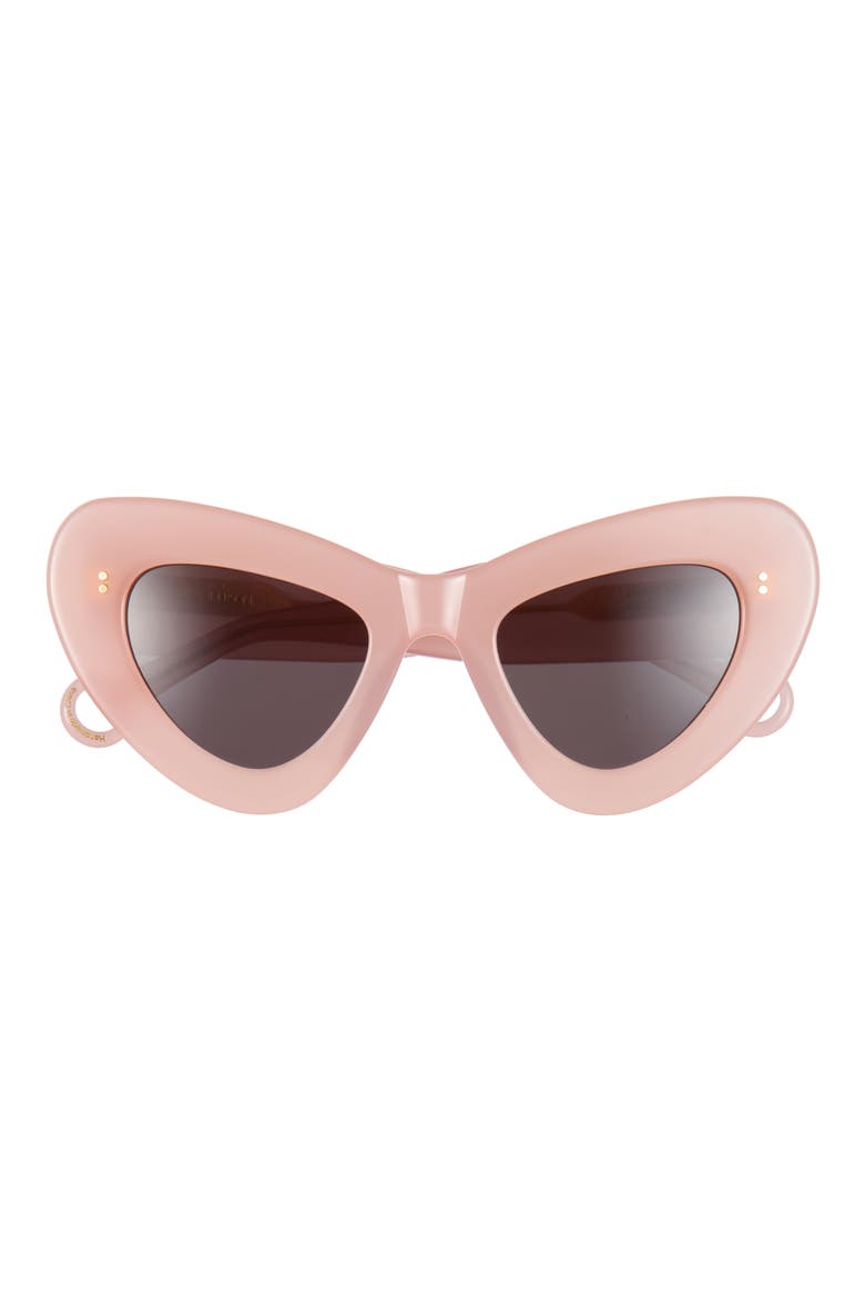 49mm Butterfly Sunglasses, Main, color, PINK 300