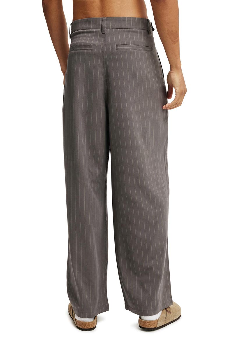 Cotton On Men's Super Baggy Pleated Pant, Alternate, color, Charcoal Pinstripe