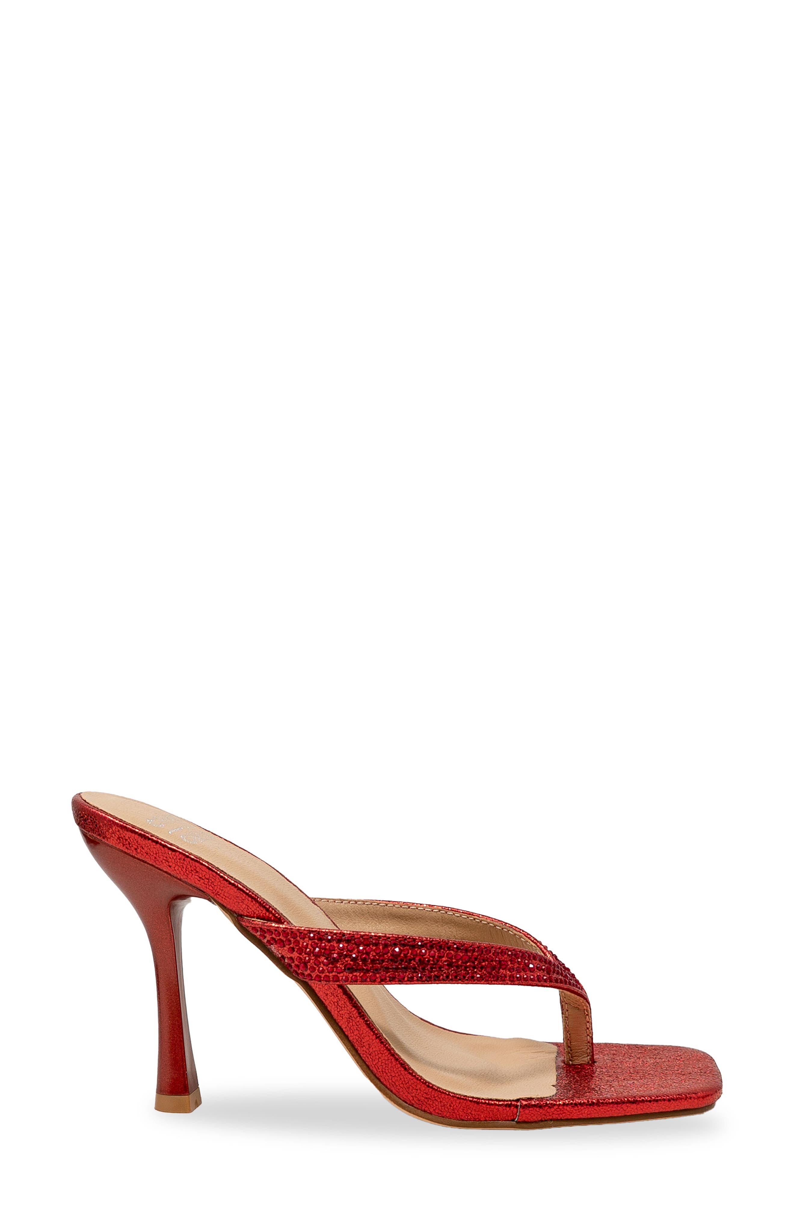 Vixxy Embellished Toe Post Sandal, Alternate, color, RED