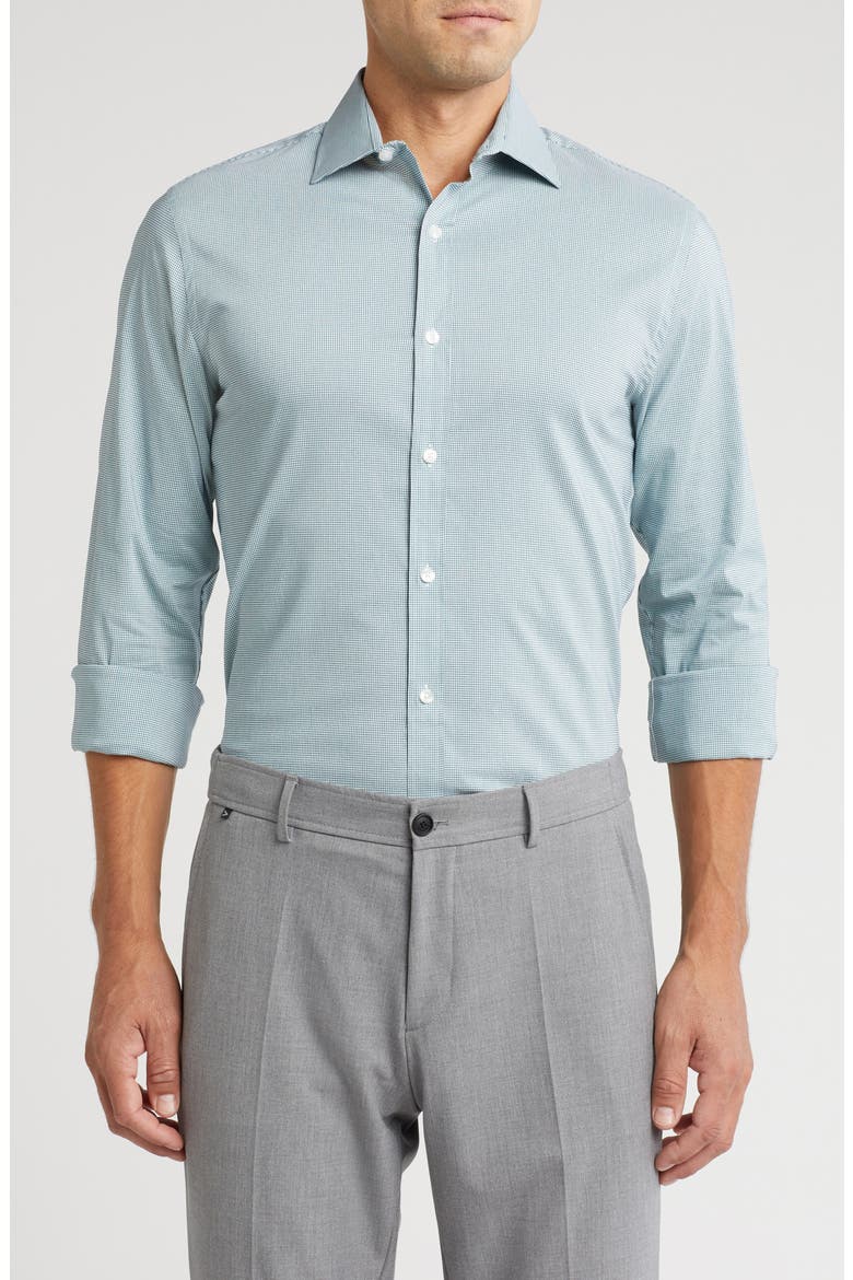 All Season Slim Fit Stretch Dress Shirt, Main, color, WINTER MINT