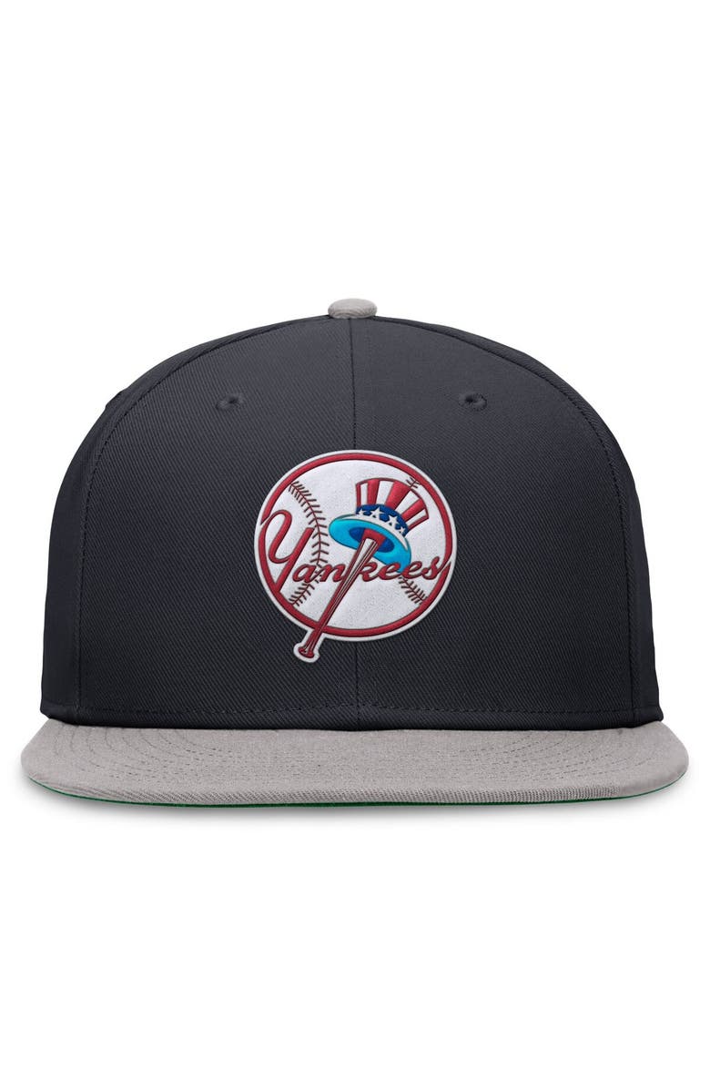 Nike Men's Nike Navy/Gray New York Yankees Rewind Cooperstown True Performance Fitted Hat, Alternate, color, Navy