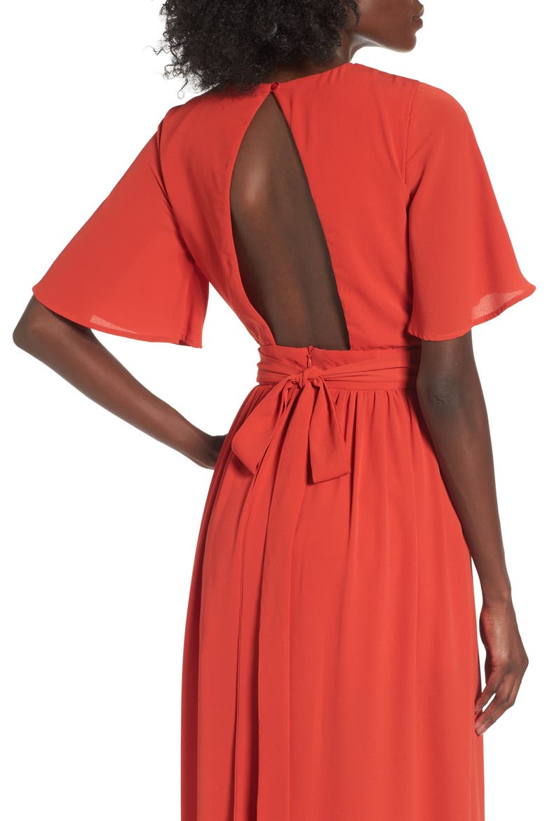 Stripe Maxi Romper, Alternate, color, FIERY RED