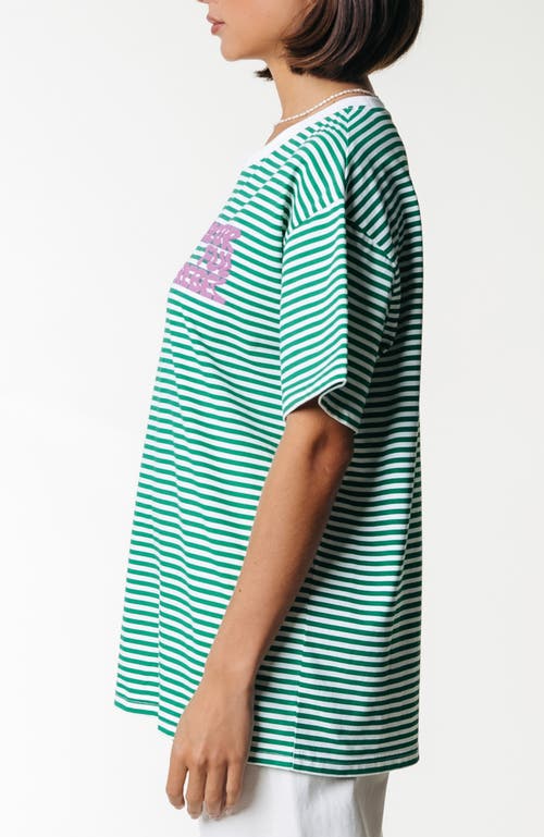 Colourful Rebel Puff Logo Stripe Loosefit Tee
