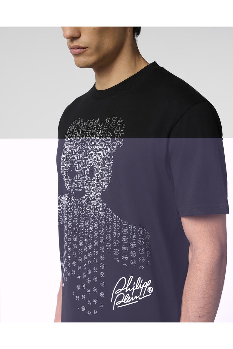Round Neck T-Shirt Teddy Strass Teddy Bear Men, Alternate, color, black
