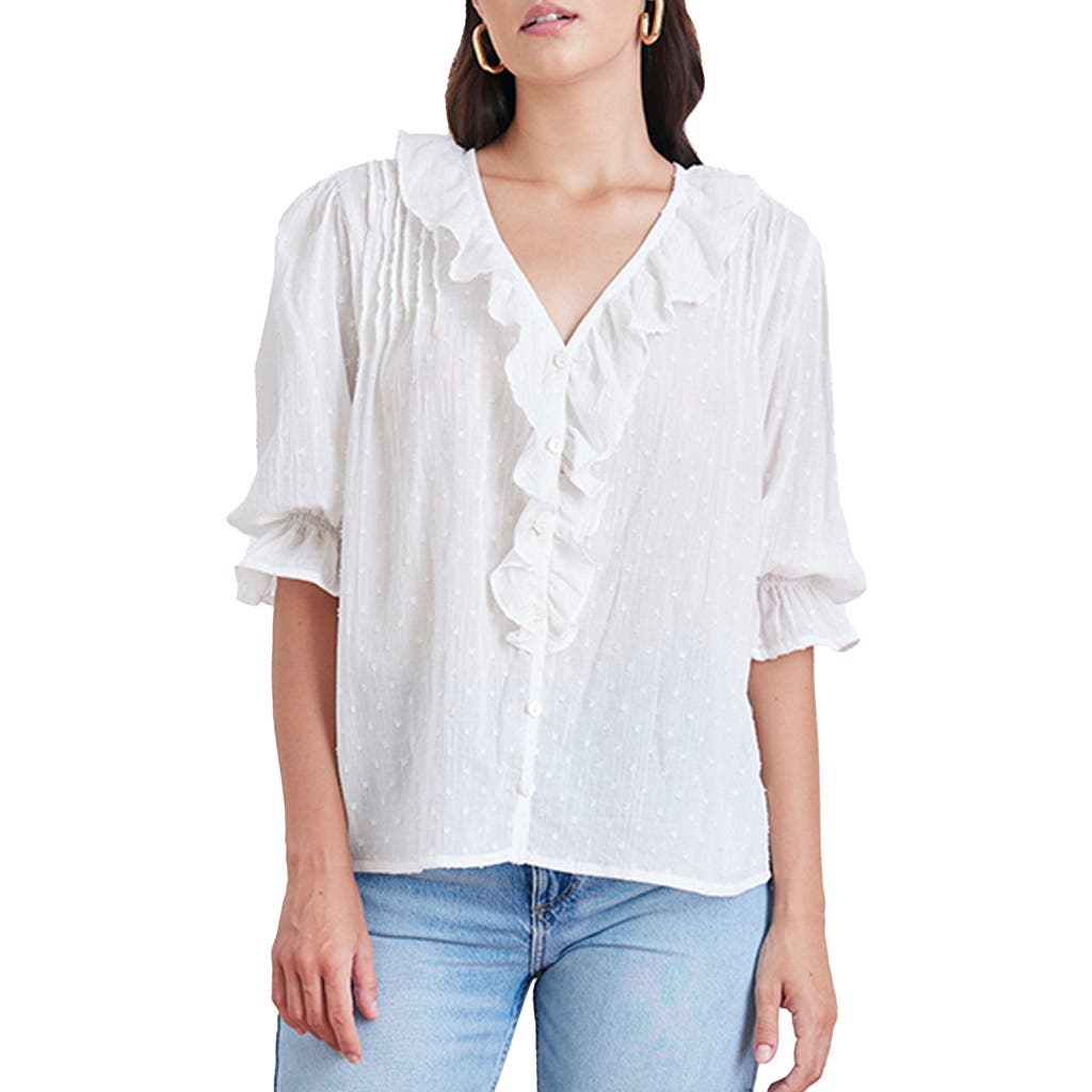 Paneros Clothing Chloe Cotton Ruffle Shirt in Gold Dust  product