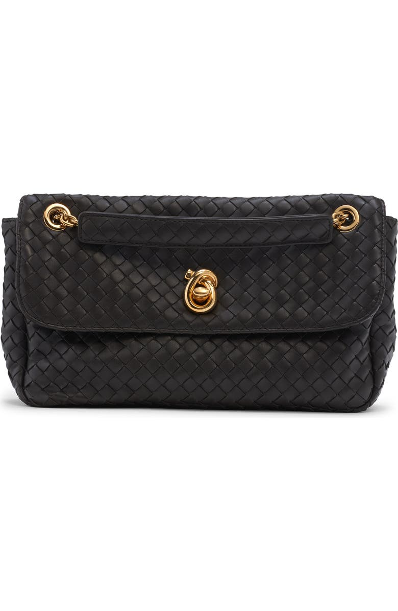 Bottega Veneta Madison Intrecciato Shoulder Bag, Main, color, 2009 Espresso-M Brass
