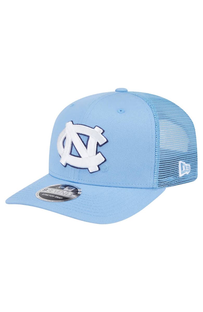 New Era Men's New Era Carolina Blue North Carolina Tar Heels Primary 9SEVENTY Trucker Stretch-Snap Hat, Main, color, 
