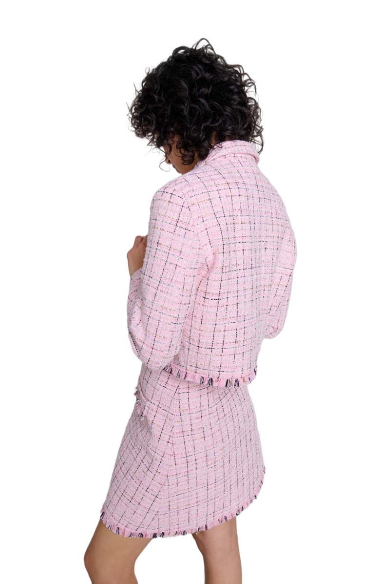 maje Tweed sleeveless jacket, Alternate, color,