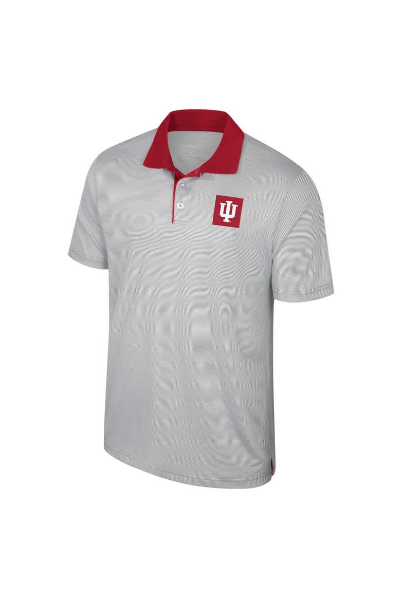 Men's Colosseum Gray Indiana Hoosiers Big & Tall Tuck Striped Polo, Alternate, color, Gray
