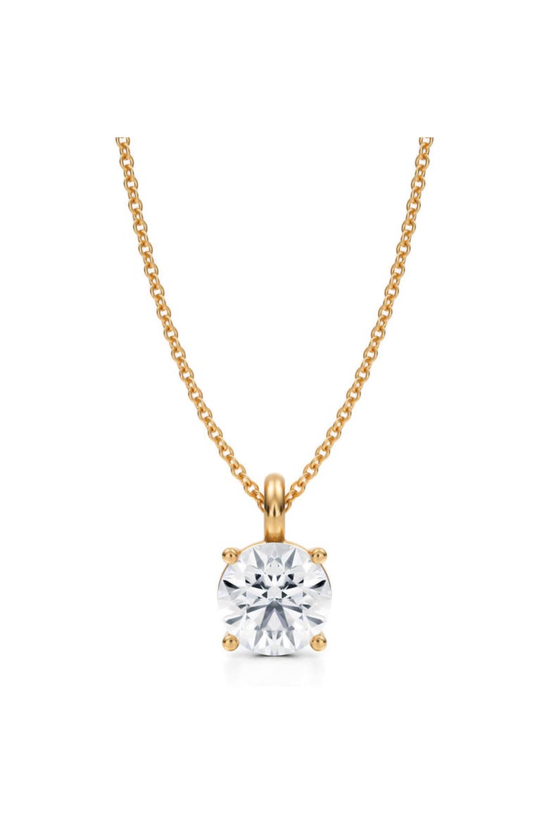 Round Solitaire Lab Diamond Pendant Necklace 14K 1.5ct, Main, color, Yellow Gold
