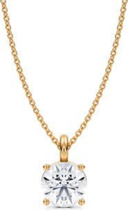 ALLUREZ Round Solitaire Lab Diamond Pendant Necklace 14K 1.5ct