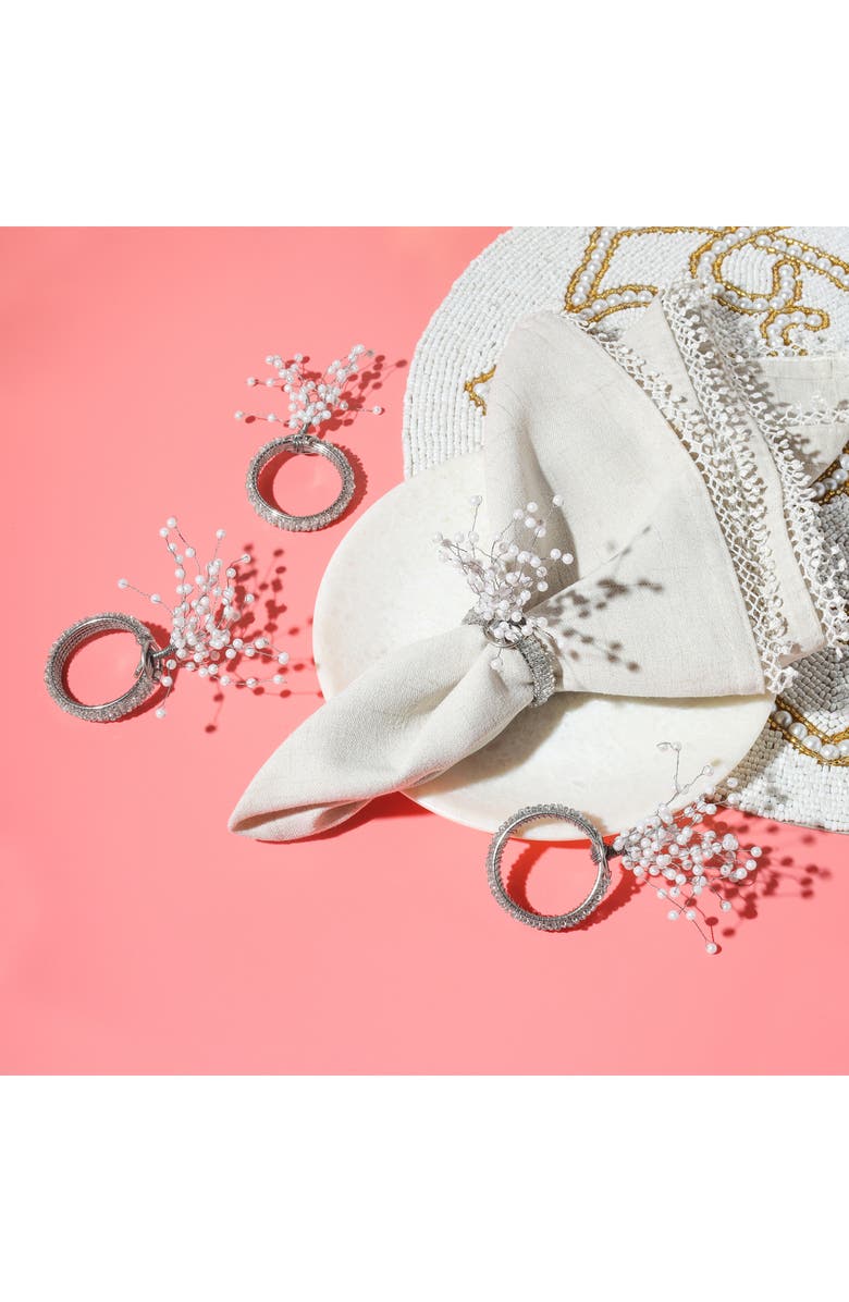 Tiramisu Arctic Sparkle Set of 4 Napkin Rings, Alternate, color, 