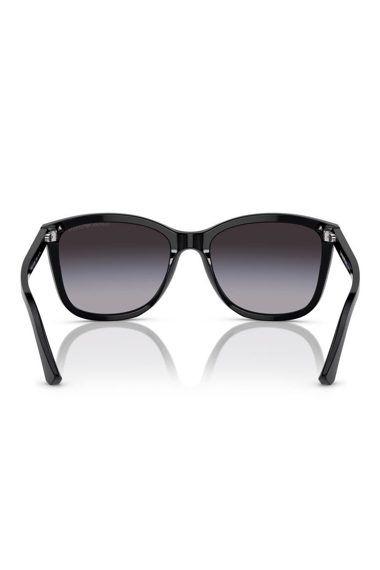 56mm Gradient Square Sunglasses, Alternate, color, SHINY BLACK / GRADIENT GREY