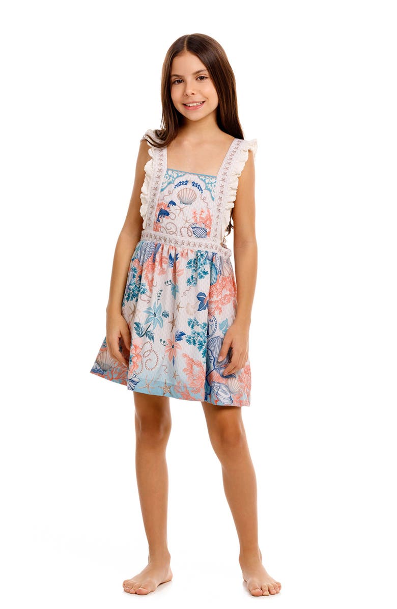 Agua Bendita Kids' Valery Ruffle Sundress, Alternate, color, Blue
