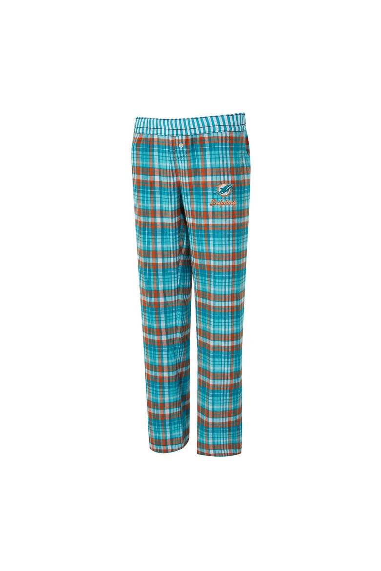 Women's Concepts Sport  Aqua Miami Dolphins Laney Plaid Tri-Blend Pants, Alternate, color, Aqua