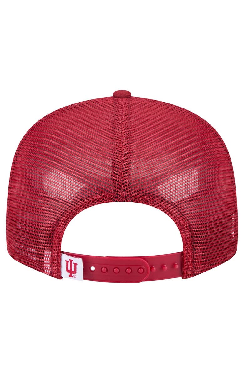 New Era Men's New Era Crimson Indiana Hoosiers 9FIFTY Trucker Snapback Hat, Alternate, color, 