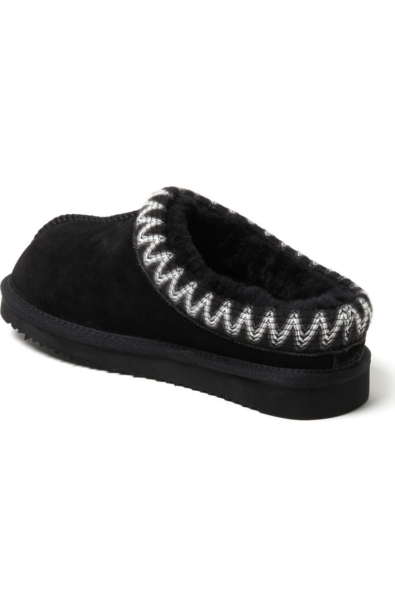 DEARFOAMS Fireside Greta Genuine Shearling Clog Slipper with Embroidery, Alternate, color, Black