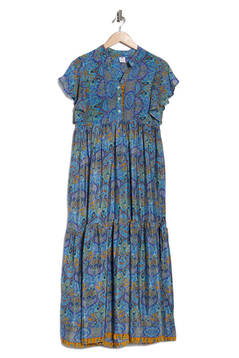 Tiered Maxi Dress, Alternate, color, BLUE