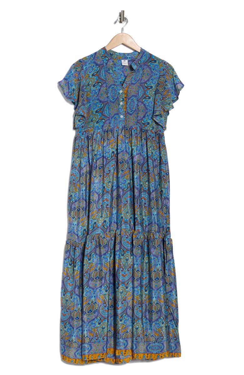 La Fiorentina Tiered Maxi Dress, Alternate, color, Blue