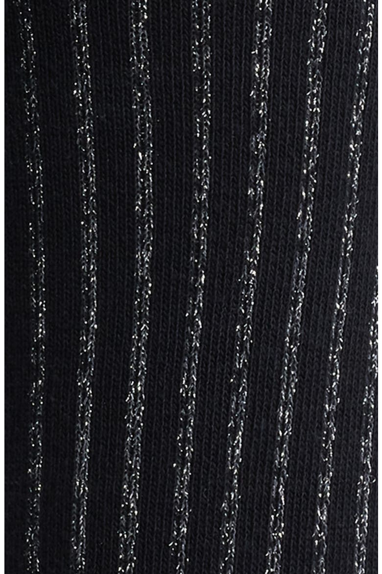 Sparkle Stripe Crew Socks, Alternate, color, BLACK