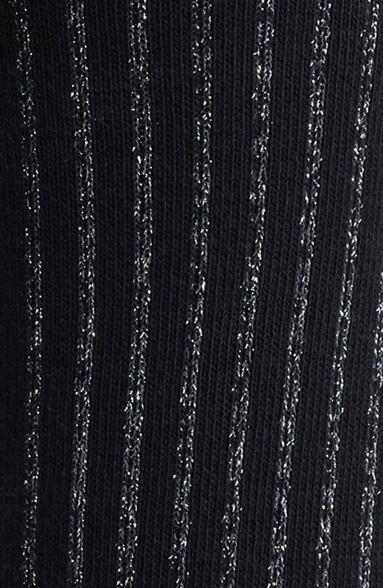 Nordstrom Sparkle Stripe Crew Socks, Alternate, color, Black