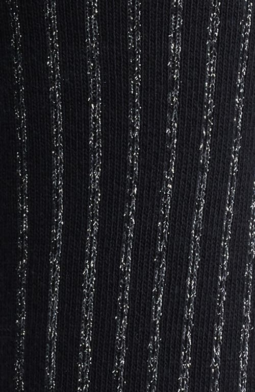 Nordstrom Sparkle Stripe Crew Socks In Black