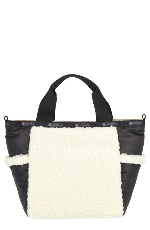 Faux Shearling Tote Bag