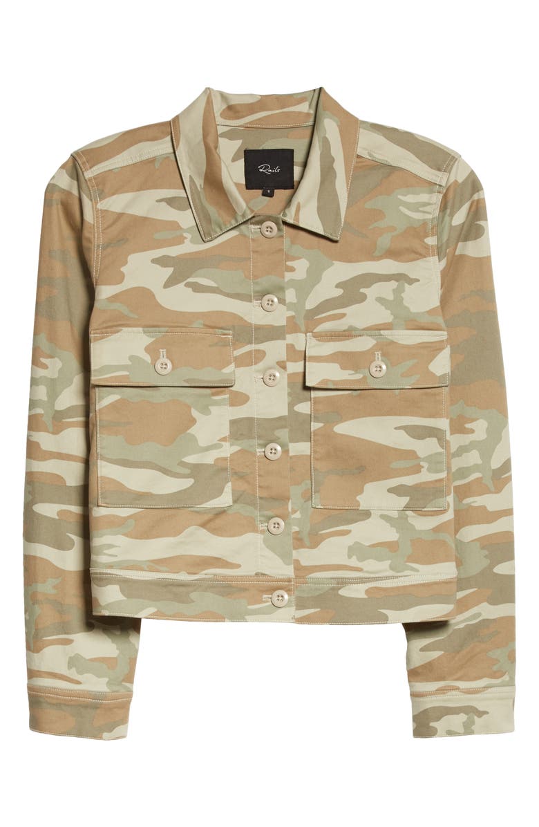 Rails Steffi Camo Print Stretch Cotton Trucker Jacket, Alternate, color, 