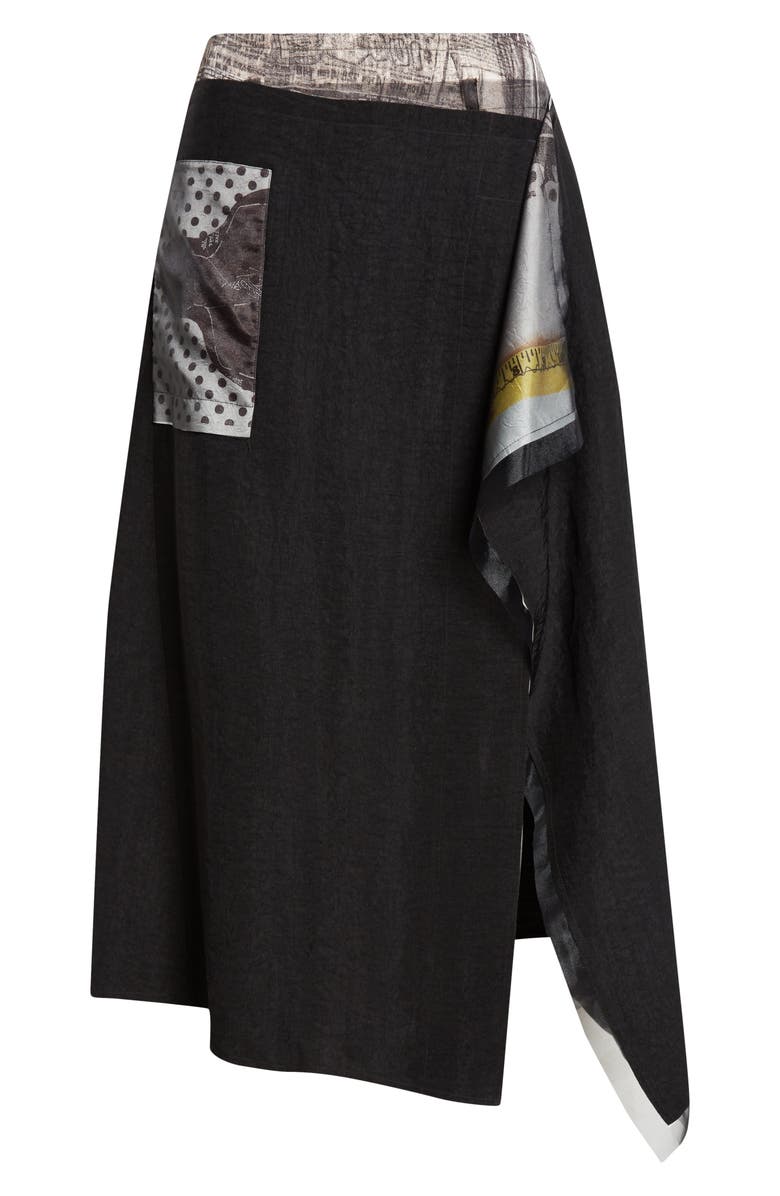 Jason Wu Collection Collage Midi Skirt, Alternate, color, Black