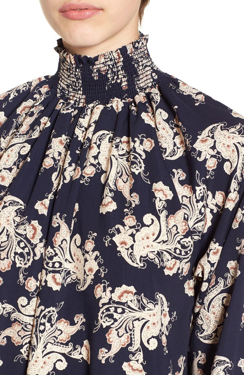 Leith Shirred Turtleneck Top, Alternate, color,