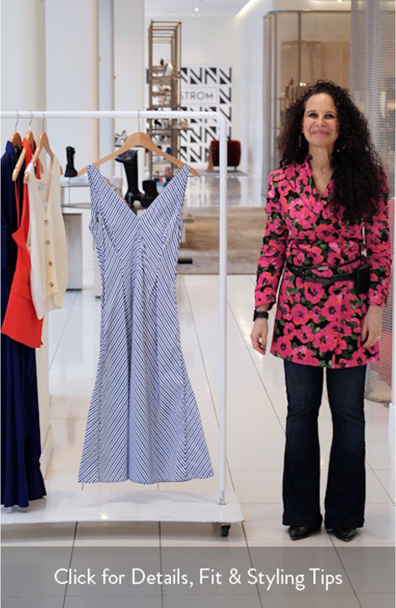 Prima Stripe Cotton Blend Midi Dress, sales video thumbnail