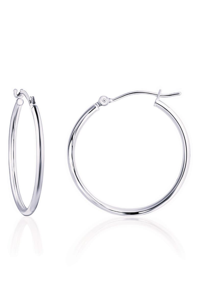 BEST SILVER Sterling Silver Hoop Earrings, Main, color, Silver