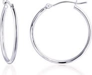 BEST SILVER Sterling Silver Hoop Earrings