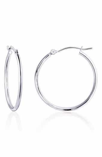 BEST SILVER Sterling Silver Hoop Earrings