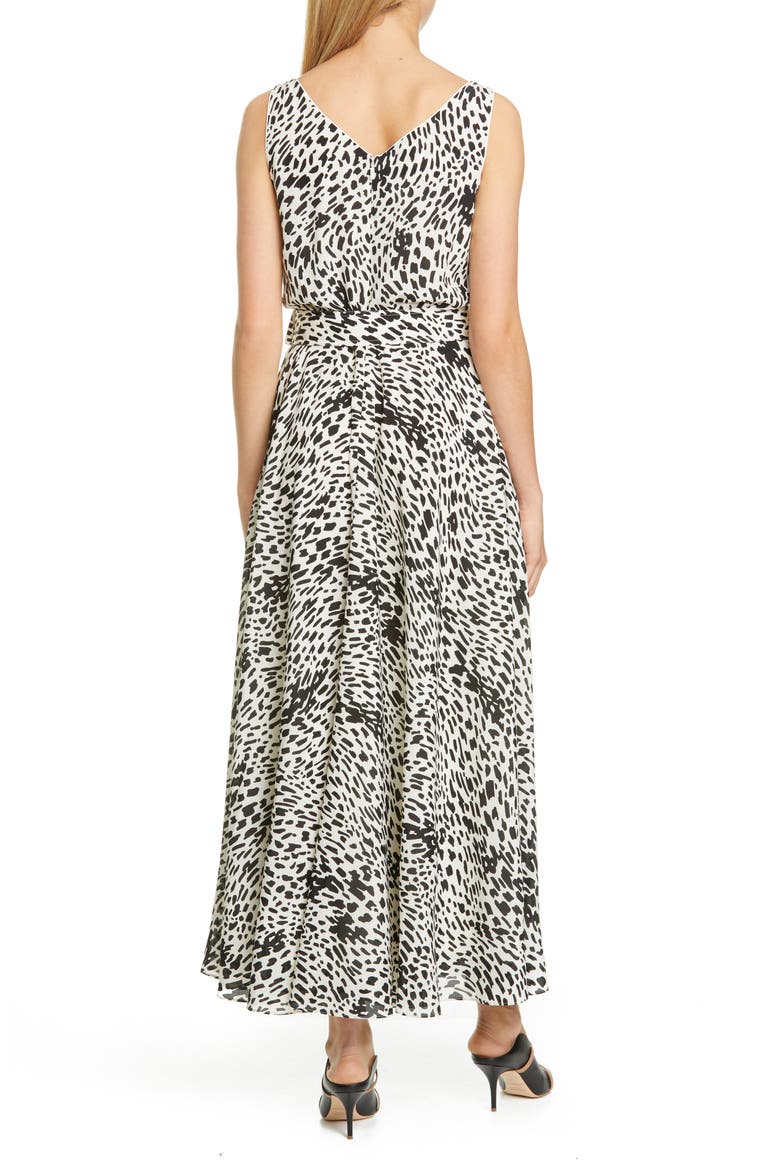 Memphis Belted Silk Maxi Dress, Alternate, color, BLACK MULTI