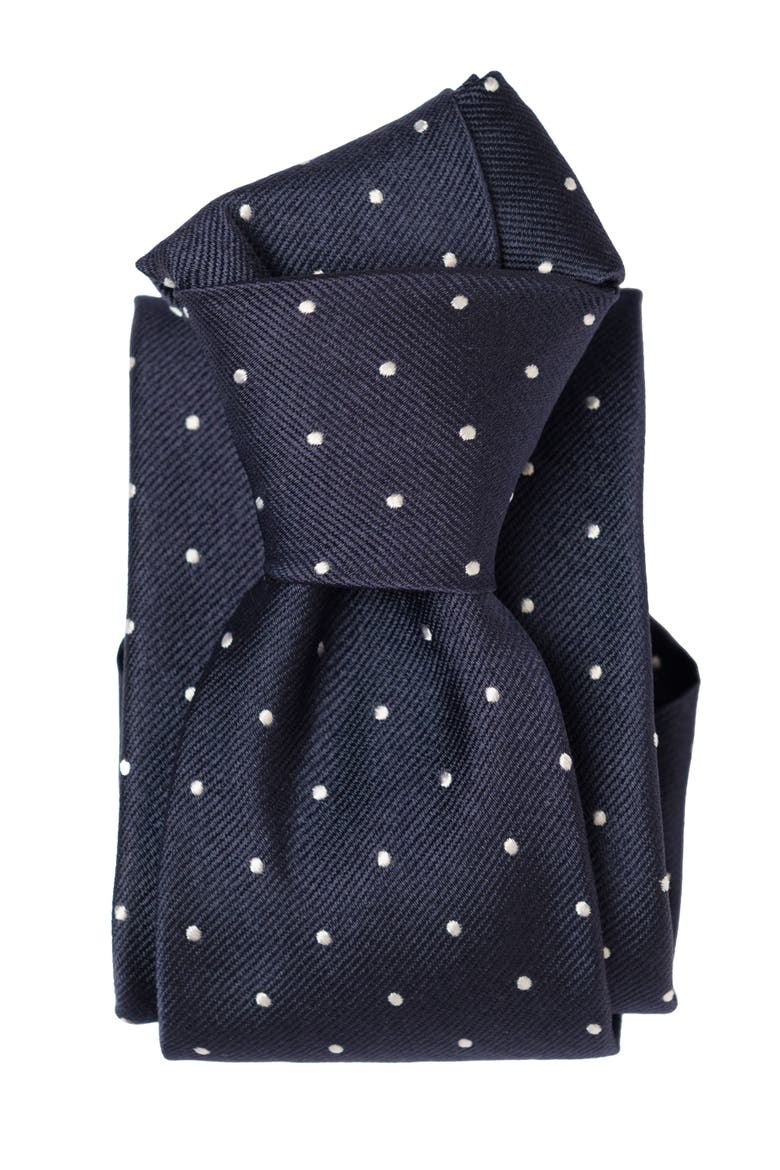 Pisa - Silk Jacquard Tie for Men, Alternate, color, Navy