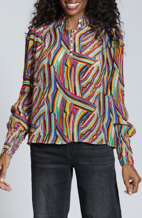 Print High Neck Shirt