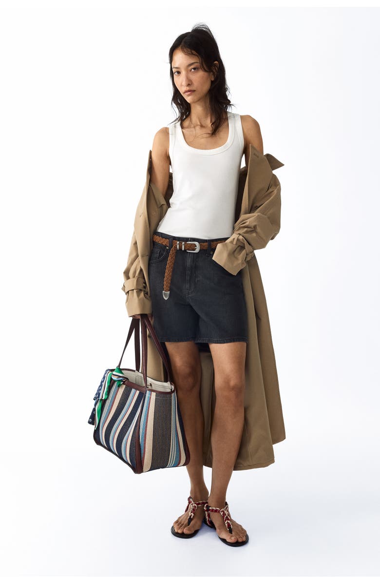 H&M High-waisted Denim Shorts, Alternate, color, 