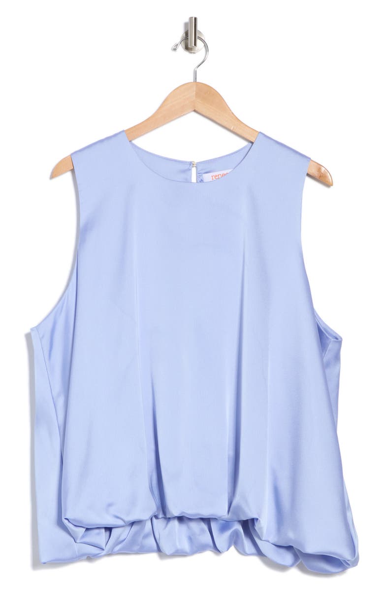 Renee C Bubble Hem Satin Tank, Alternate, color, Blue