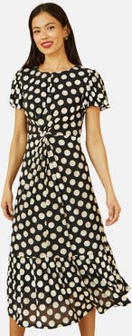 Yumi Velvet Twist Waist Midi Dress