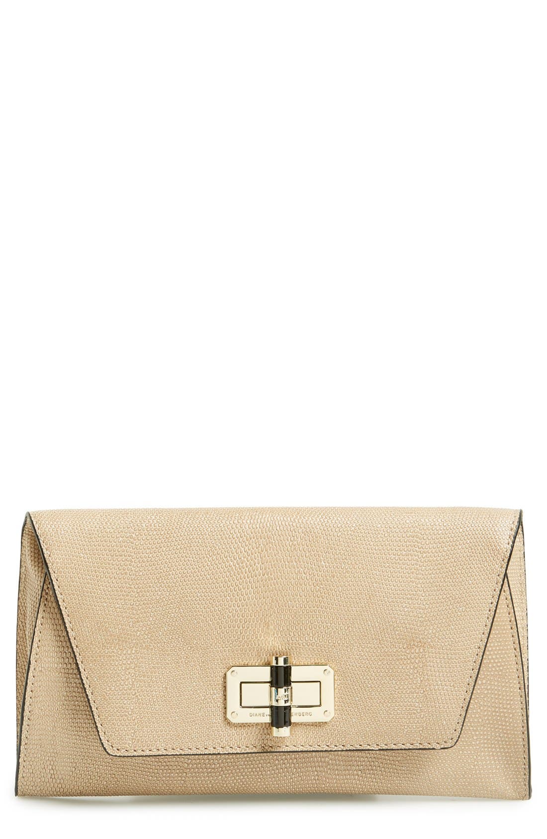 '440 Gallery Uptown' Glitter Clutch, Main, color, SAND