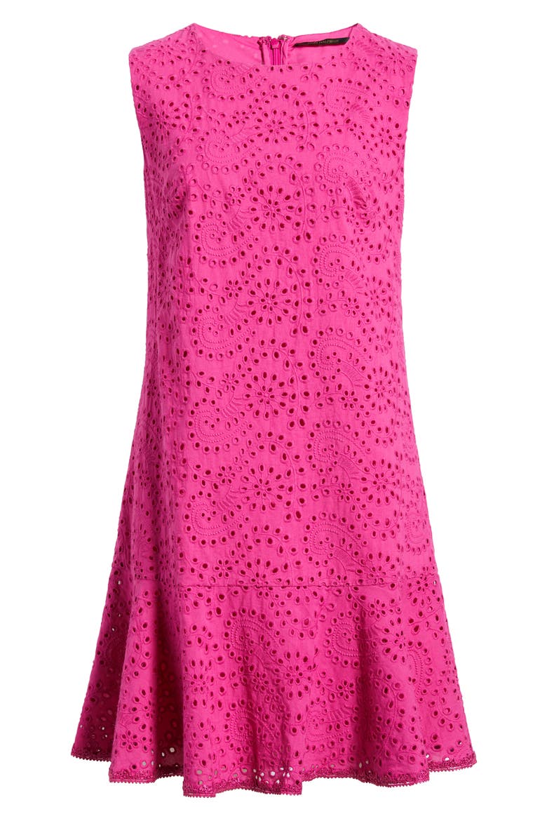 Leora Sleeveless Cotton Dress, Alternate, color, FUSCHIA