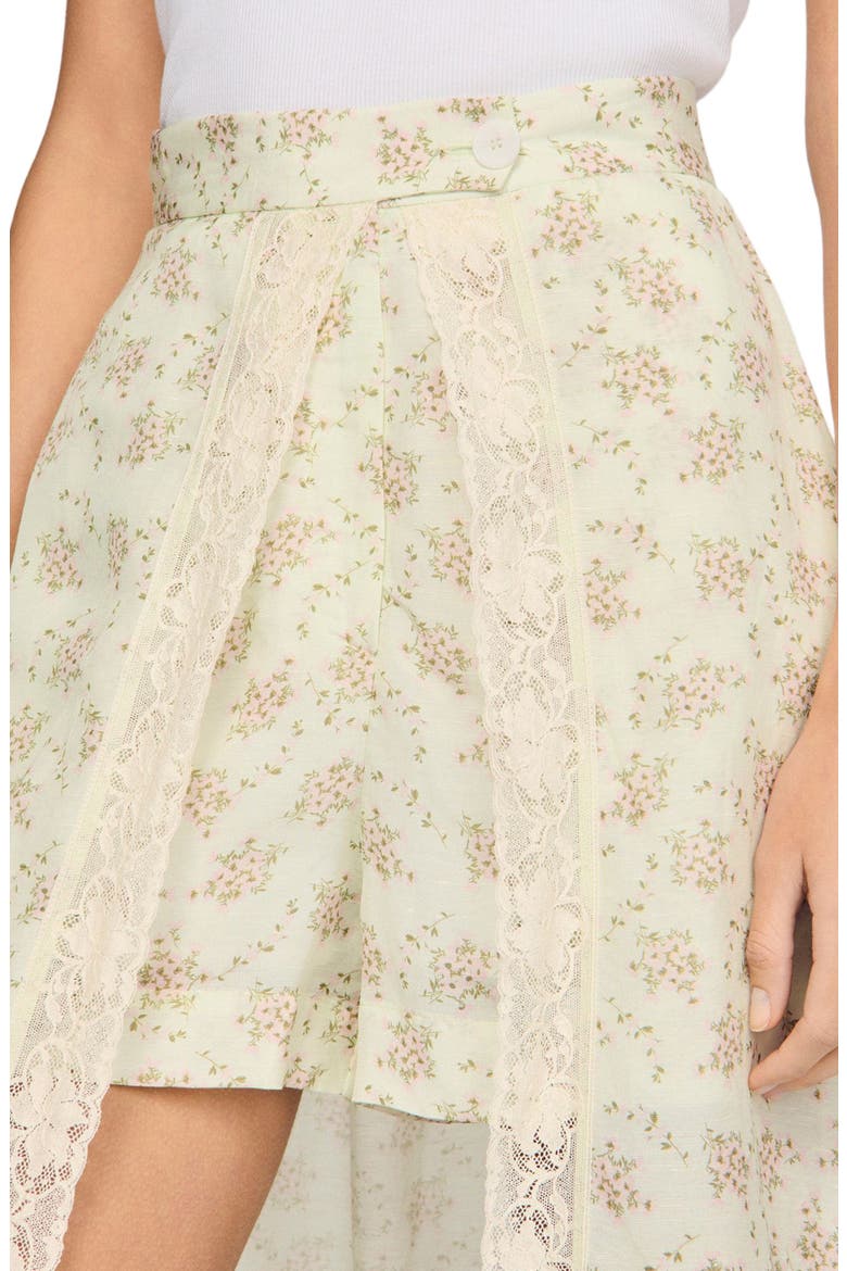 Floral print maxi skort, Alternate, color, Pink / green