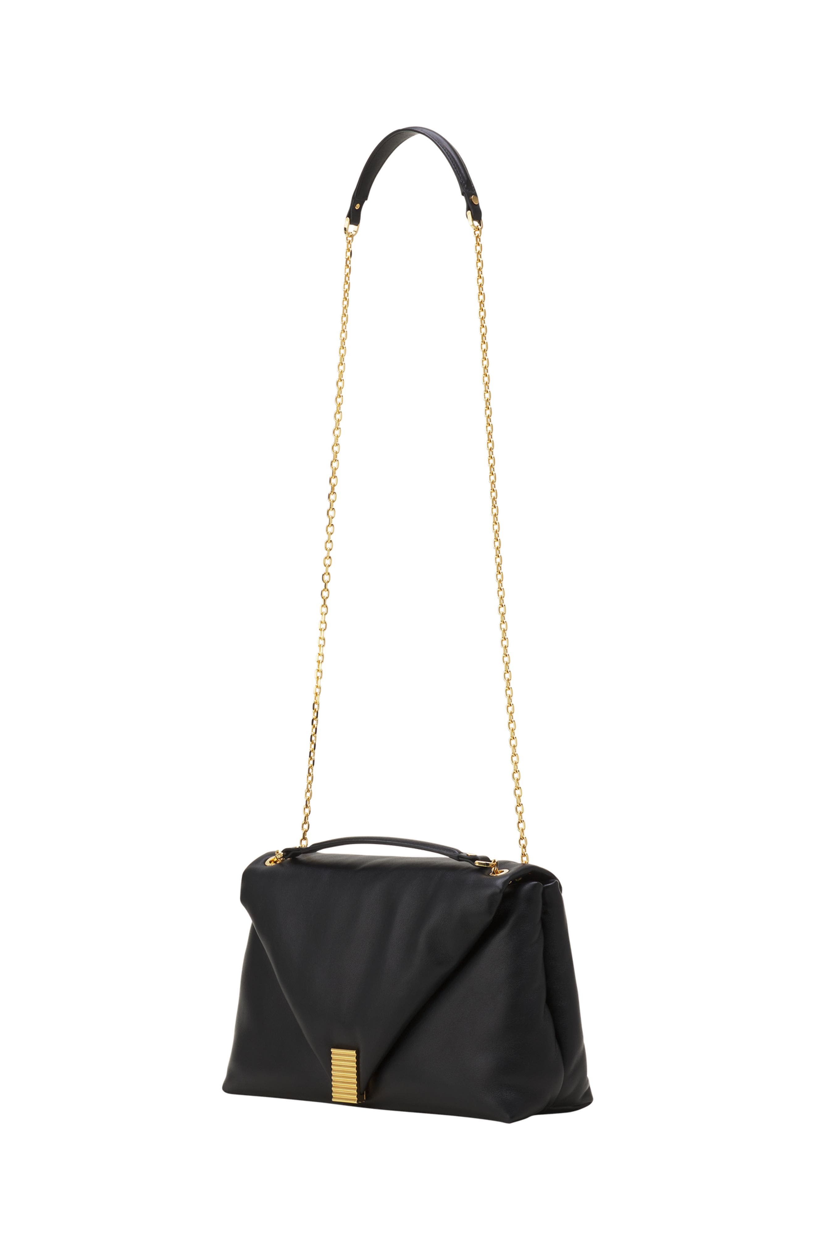 Lanvin Concerto Arpège Soft Leather Bag, Alternate, color, Black