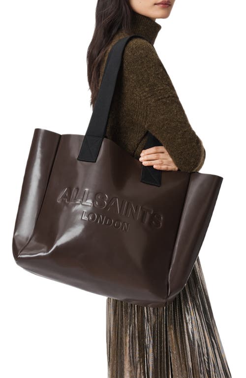 Allsaints Leather Izzy Tote Bag In Brown